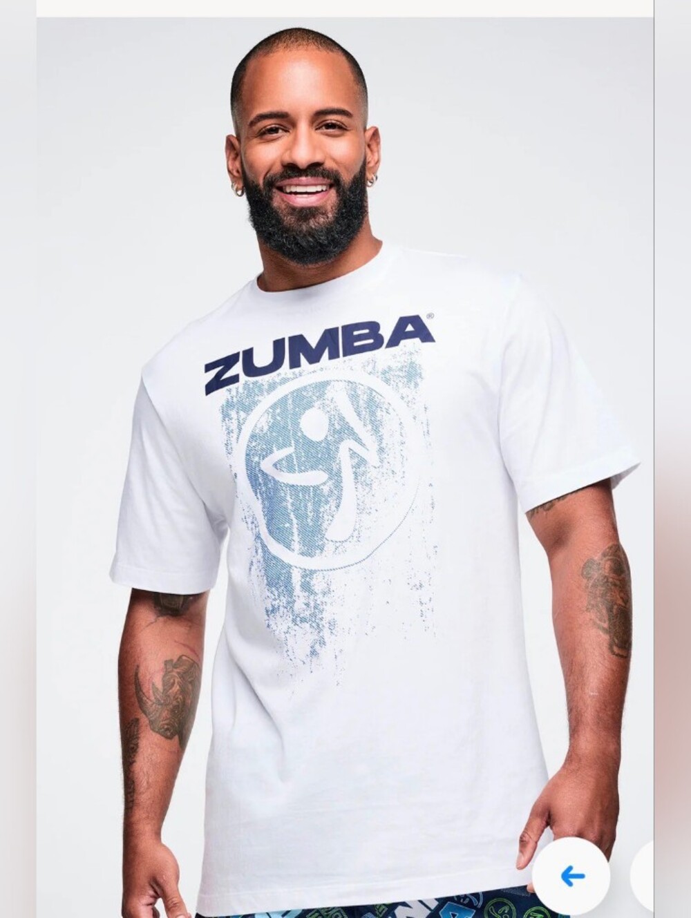 Zumba White Graphic Logo Tee
